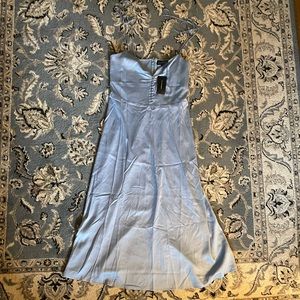 Danielle Bernstein Baby Blue Silk Midi Dress